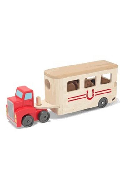 Melissa & Doug Camion Transportor de Cai cu Remorca