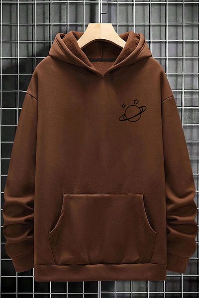 ciwi&life Unisex Saturn εμπριμέ καφέ φούτερ