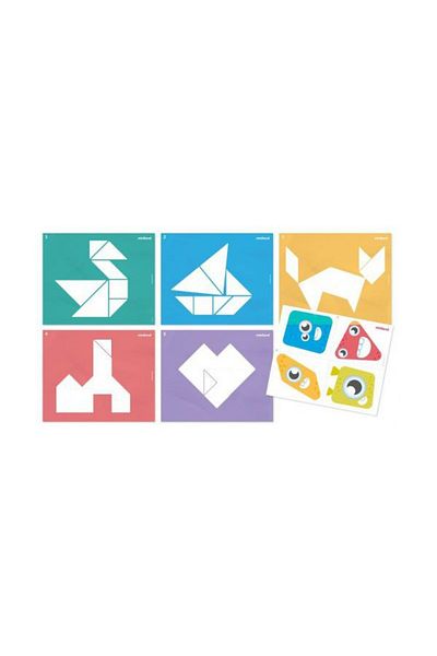 Miniland Creative Traditional Tangram Game With Translucent Pieces