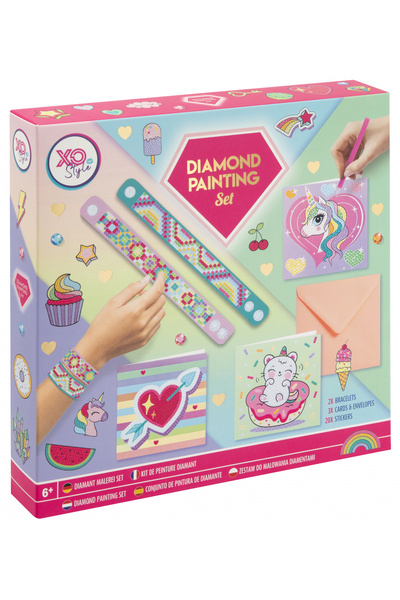 GRAFİX Set DIY creativ, pictură cu diamante, brățări și felicitări,