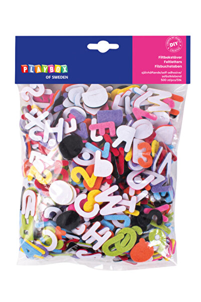 Playbox Set 500 De Litere Colorate Adezive Din Fetru, Creatie, Gradinita Si Scoala