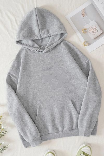 mw memowear Unisex New Jersey Text Printed Grey φούτερ