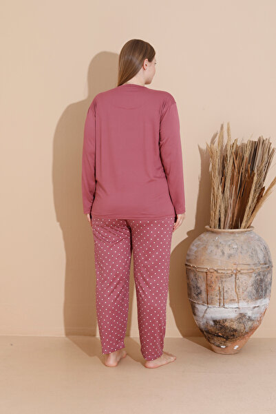 SEBOTEKS Soft Textured Milan Fabric Large Size Women's Sleepwear Suit 11700