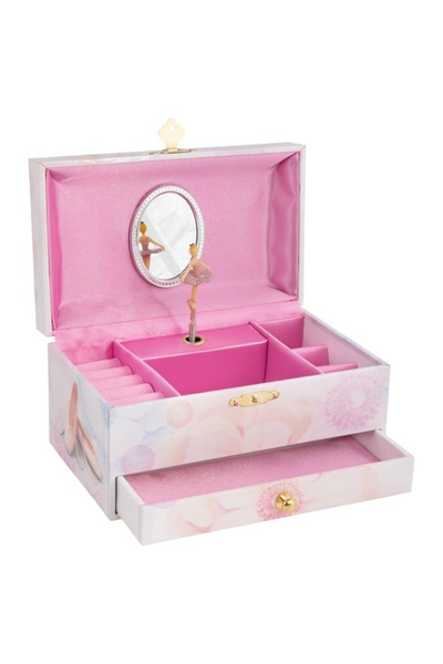 Goki Cutie muzicala cu interior catifea - Balerina pastel