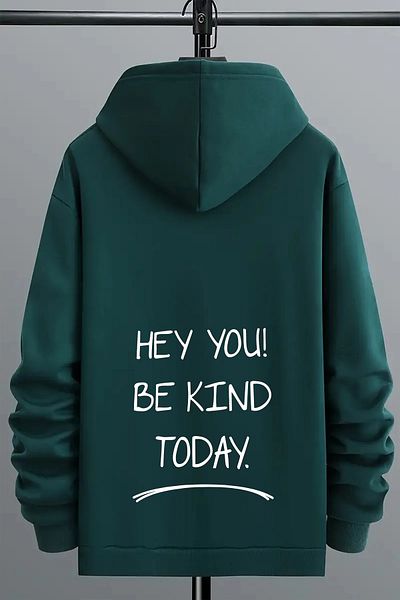 memowear Unisex Hey You Printed Green φούτερ