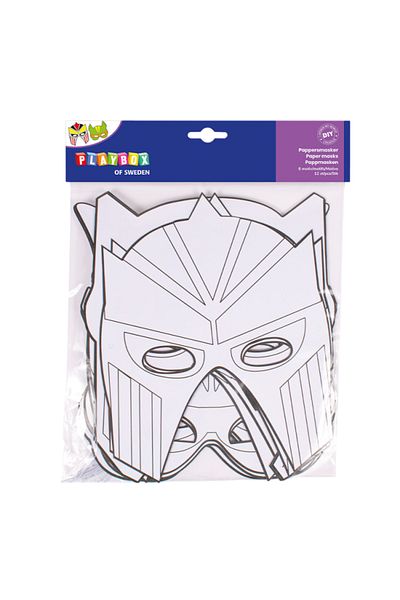 Playbox Set of 12 Superhero Coloring Masks, Kindergarten and School