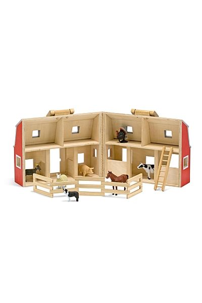 Melissa & Doug Skládací dřevěná stáj Melissa and Doug