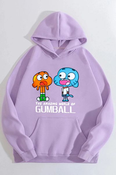 yueswear Люляков суитшърт с щампи Gumball и Darwin унисекс