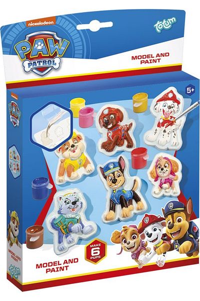 Totum Set creativ DIY Modeleaza si picteaza cu Patrula Catelusilor, Paw Patrol