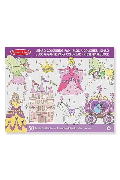 Melissa & Doug Caiet jumbo cu desene pentru colorat Printese si Zane Melissa and Doug