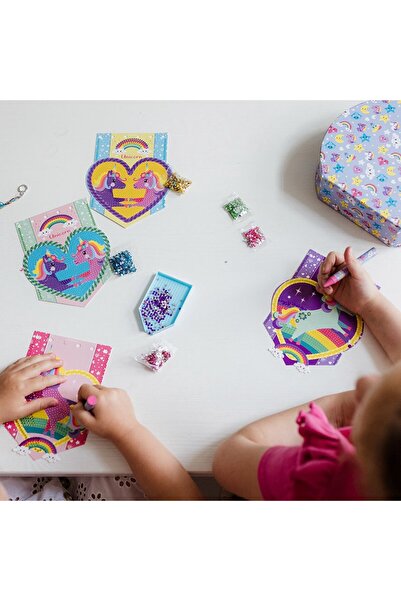 Totum Kreativní studio 2 v 1 s jednorožci, diamantovou malbou a náramky