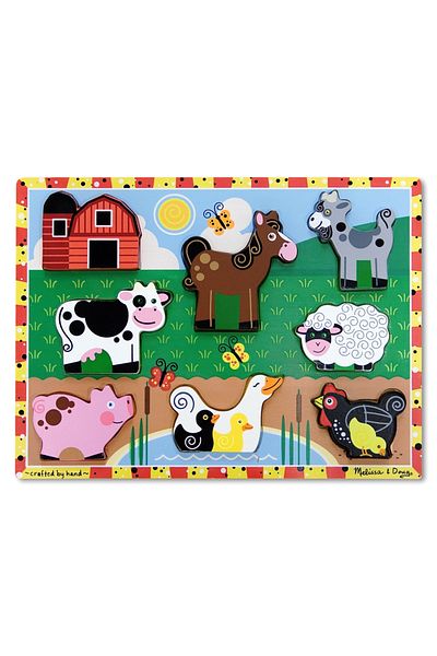 Melissa & Doug Dřevěné puzzle s reliéfem hospodářská zvířata