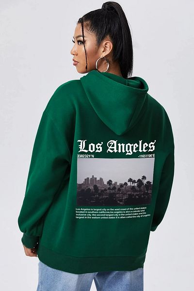 ciwi&life Unisex Πράσινο φούτερ με θέμα το Los Angeles City