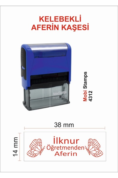 Ulus Damga 2 Kelebekli Aferin Öğretmen Kaşesi Okul Kaşesi