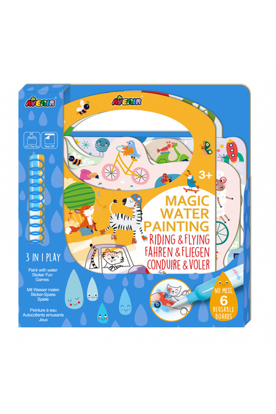 AVENİR Carte de pictat cu apa, stickere si jocuri, portabila - Riding Flying