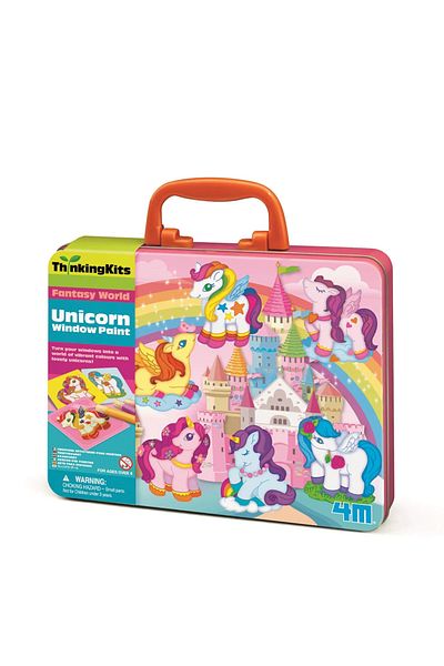 4M Creative set with glass paints - stained glass - Unicorns
