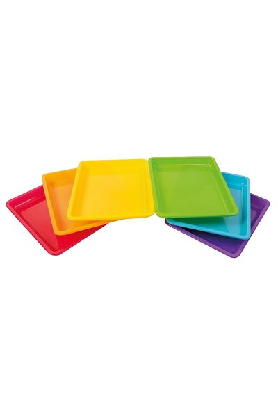Playbox Set of 12 Multifunctional Colored Trays 28 X 22 X 3 Cm, For Kindergarten And School