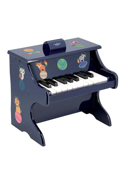 Vilac Lacquered wooden piano with 18 keys - Rainbow characters