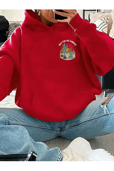 mw memowear Унисекс суитшърт с червен мотив на Arizona Col
