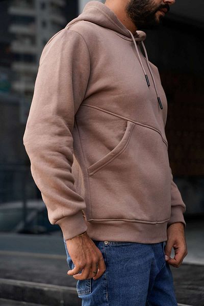 EydaMoon Ανδρική μονή τσέπη με κουκούλα Standard Fit (Puff Fabric & Cotton)