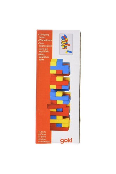 Goki Jenga Game With Colored Wooden Pieces