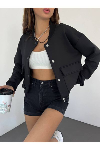 Butik Beyza Гъвкаво дамско бомбър яке от ликра