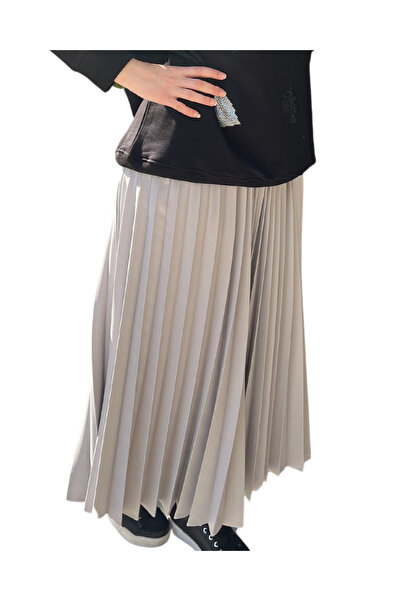 Invee Pliseli Gümüş Etek