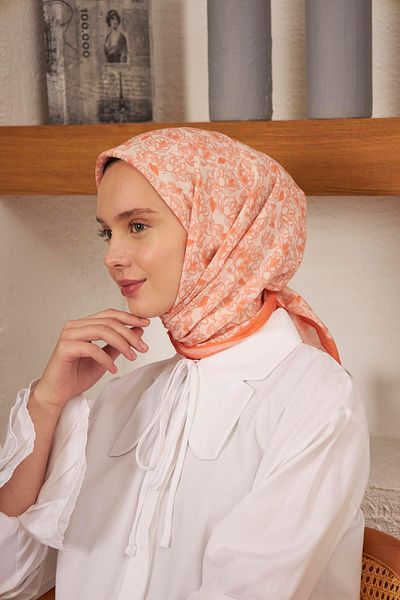 Şalland Baroq Pattern Scarf Sweet Almond