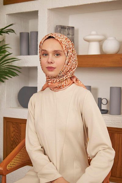 Şalland Baroq Pattern Scarf Orange