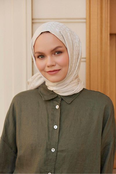 Şalland Vanilla Feeling Jacquard Shawl