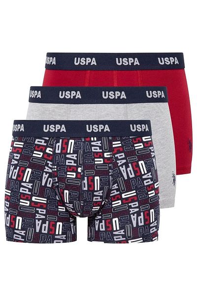 U.S. Polo Assn. Men's Navy Blue-Sax-Printed 3-Piece Boxers 80509