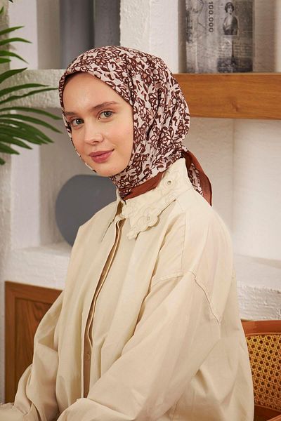 Şalland Baroq Pattern Scarf Copper