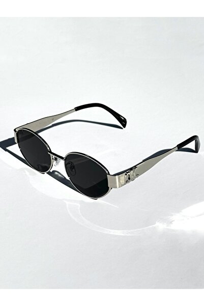 BRILLIAEYEWEAR نظارة شمسية نادية سيلفر بلاك للجنسين مع حماية من الأشعة فوق ال...