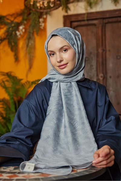 Şalland Waterway Jacquard Shawl Gray