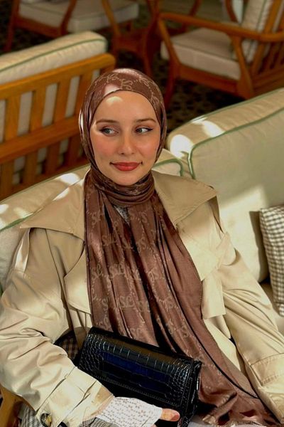 Şalland Coffee Color Shawland Wool Cashmere Shawl