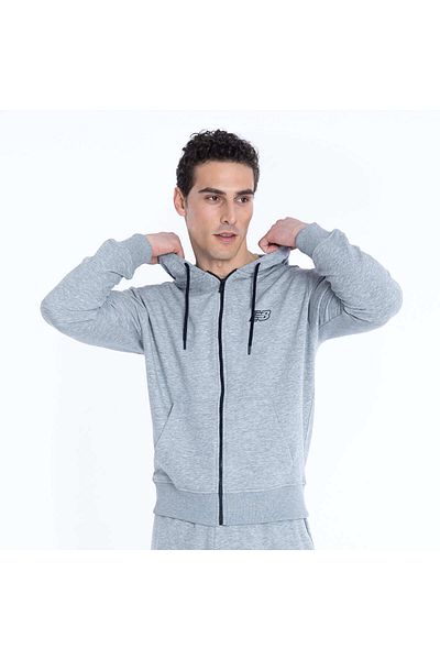New Balance Ανδρικό φούτερ Lifestyle Nb με κουκούλα - Γκρι Mnh1318-ag