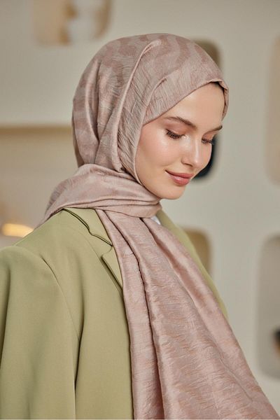 Şalland Waterway Jacquard Shawl Mink