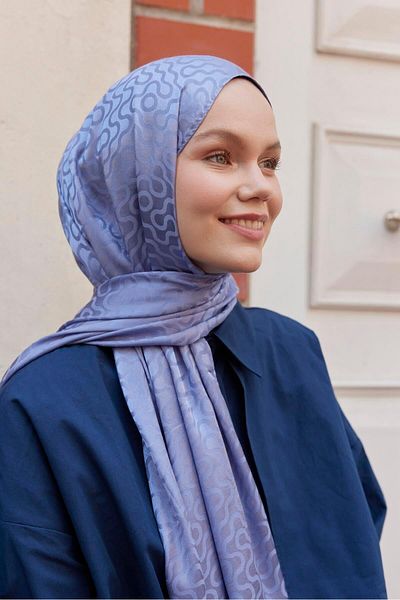 Şalland Lavender Feeling Jacquard Shawl