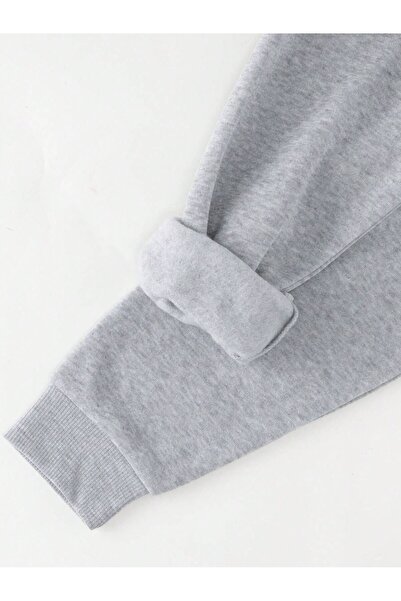 Pink Sky 3 χαριτωμένο panda μπροστινό εμπριμέ γκρι υπερμεγέθη φούτερ με κουκούλα