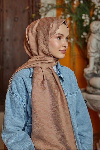 Şalland Waterway Jacquard Shawl Nude