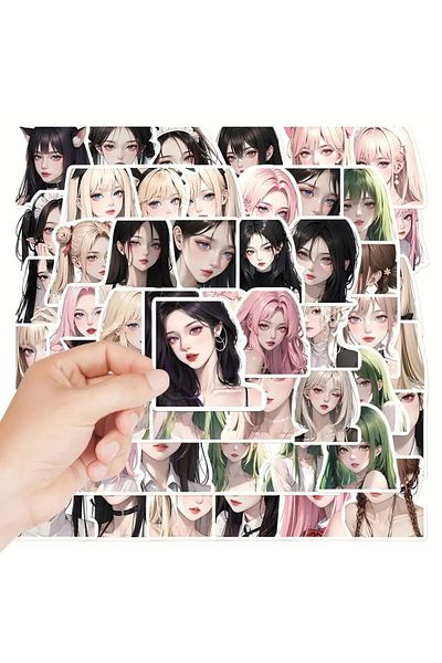 Major Selection 50 τμχ Αυτοκόλλητα Anime Girl για ματ θήκες τηλεφώνου με υφή, αυτοκόλλητο φορητού υπολογιστή μέσο μέγεθος 3-4 cm