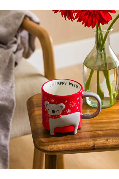 LC Waikiki Karışık Baskılı Yılbaşı Temalı Seramik Kupa 409 Ml