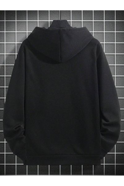 Pink Sky Front Printed Black Hooded Sweatshirt Hoodie