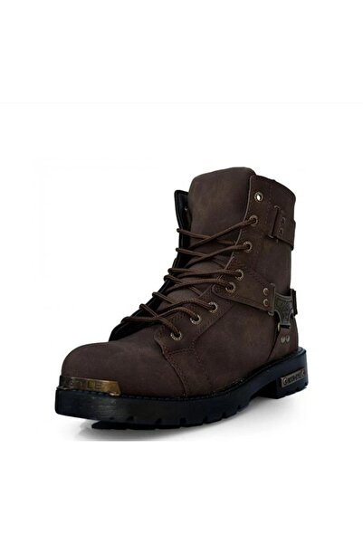 MODA Kahverengi Süet Kemerli Tokalı Erkek Günlük Bot