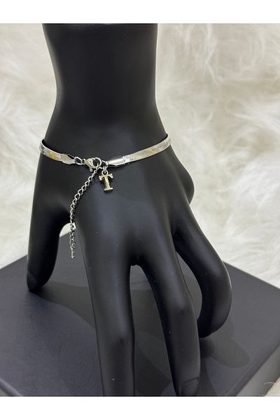 Hediyedukkani 1 Letter Bracelet with Tarnish Stainless Steel Lover, Couple, Friend, Bracelet