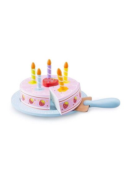 New Classic Toys Tort aniversar din lemn cu 5 piese