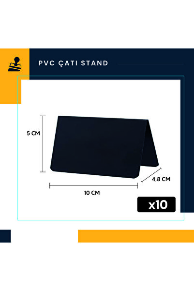 DamgaMarket Pvc Küçük Kara Tahta 5x10 Cm , Pastane,fırın,büfe,parti Masa Çatı...