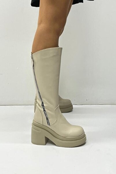 inizio Μπεζ Vegan Δερμάτινα Παπούτσια V3050