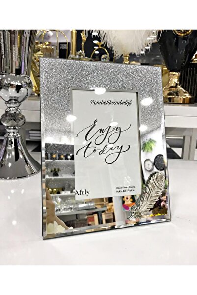 PEKİBU Mirrored Frame Leaf Silver Small