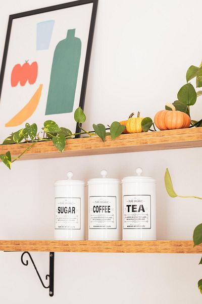 Dekorzdükkan 3-Piece Galvanized Tea-Coffee-Sugar Jar